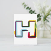 Abstrakter und farbiger Buchstabe H Postkarte (Stehend Vorderseite)