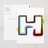 Abstrakter und farbiger Buchstabe H Postkarte (Vorne/Hinten)