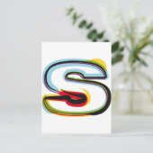 Abstrakter und farbiger Buchstabe S Postkarte (Stehend Vorderseite)