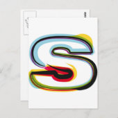 Abstrakter und farbiger Buchstabe S Postkarte (Vorne/Hinten)