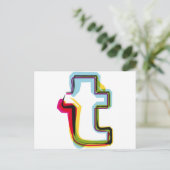 Abstrakter und farbiger Buchstabe t Postkarte (Stehend Vorderseite)