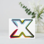 Abstrakter und farbiger Buchstabe X Postkarte (Stehend Vorderseite)