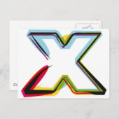 Abstrakter und farbiger Buchstabe X Postkarte (Vorne/Hinten)