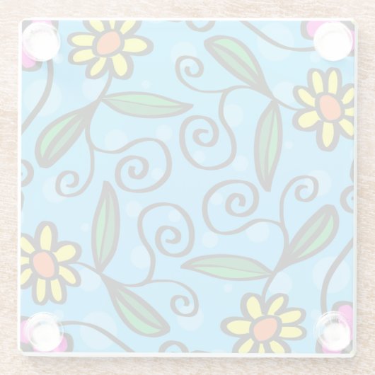 Abstrakter Untersetzer aus Blumenglas (Rückseite)