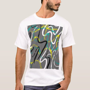 Abstrakter Urban: Grunge Wave Lines. T-Shirt