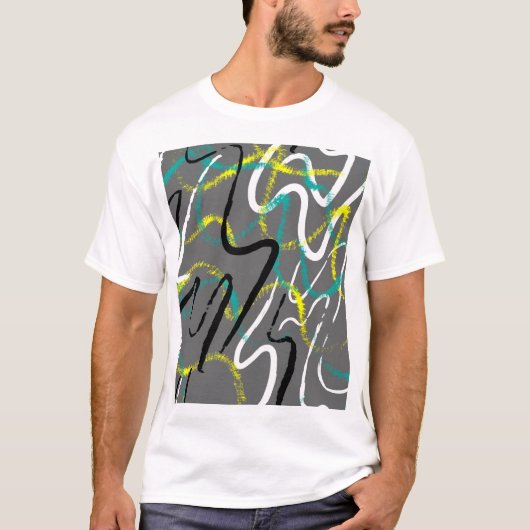 Abstrakter Urban: Grunge Wave Lines. T-Shirt (Vorderseite)