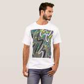 Abstrakter Urban: Grunge Wave Lines. T-Shirt (Vorne ganz)