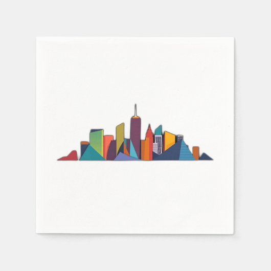 Abstrakter Urban Skyline Vector Serviette (Vorderseite)