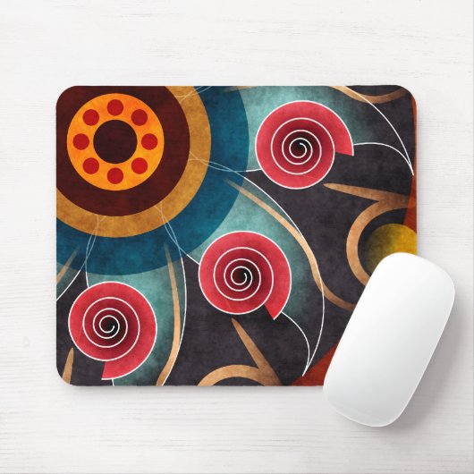 Abstrakter Vector Art Mousepad mit Blumenfarbe (Mit Mouse)
