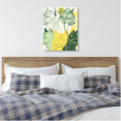 Abstrakter Vektor "Boho Cats" grün und gelb Leinwanddruck (Insitu (Schlafzimmer))