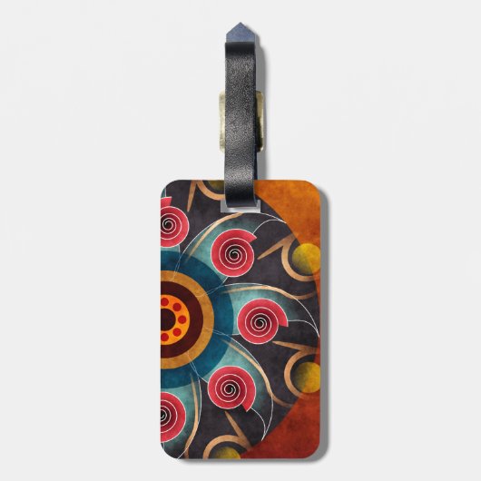 Abstrakter Vektor mit Blumenfarbe Gepäckanhänger (Rückseite vertikal)