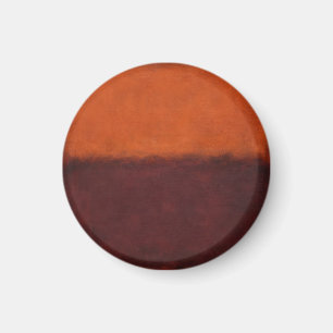 Abstrakter verbrannter orangefarbener Horizont Magnet