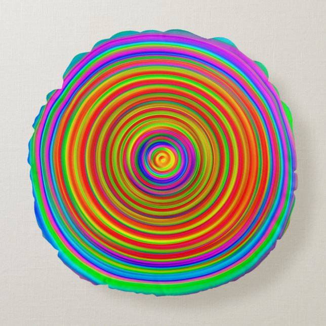 abstrakter verschwommener Hintergrund, Vintager ge Rundes Kissen (Vorderseite)