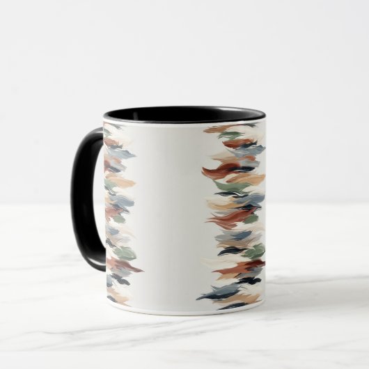 Abstrakter vertikaler Pinselstrich-Becher – Kunstk Tasse (Vorderseite Links)