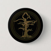 Abstrakter, verwitterter Baum Brown Button (Vorderseite)