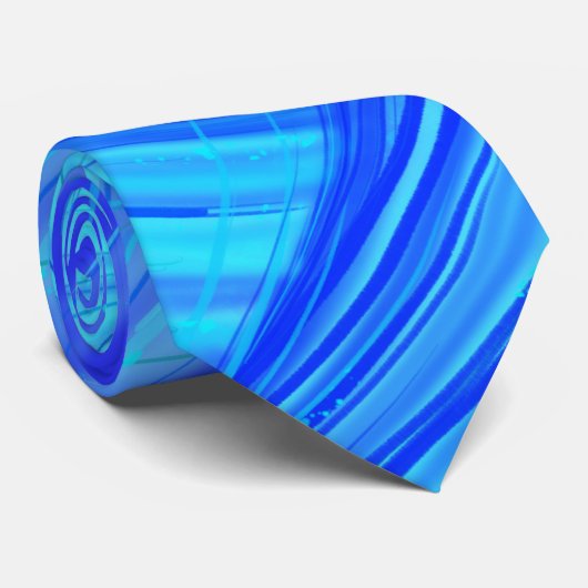 Abstrakter verzauberter Garten blau Krawatte (Gerollt)