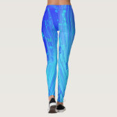Abstrakter verzauberter Garten Blau Leggings (Rückseite)