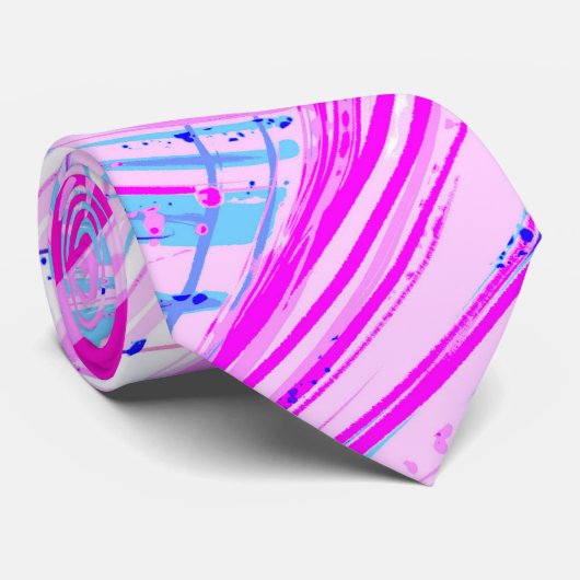 Abstrakter verzauberter Garten pink weiß Krawatte (Gerollt)