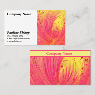 Abstrakter verzauberter Garten Rosa Gelb Visitenkarte