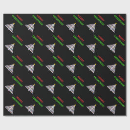 Abstrakter verzierter Weihnachtsbaum + Gruß Geschenkpapier