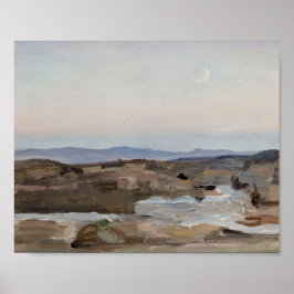 Abstrakter Vintage-Landschaft-Sonnenuntergang-Kuns Poster