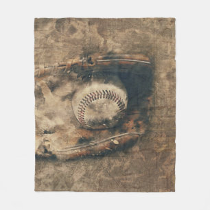 Abstrakter Vintager Baseball Fleecedecke