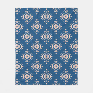 Abstrakter Vintager Damast-blauer Hintergrund Fleecedecke