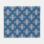 Abstrakter Vintager Damast-blauer Hintergrund Fleecedecke (Vorderseite (Horizontal))