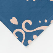 Abstrakter Vintager Damast-blauer Hintergrund Fleecedecke (Ecke)