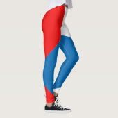 Abstrakter Vintager Farbblock Rot Blau Leggings (Rechts)