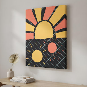abstrakter Vintager Sonnenuntergang Leinwanddruck
