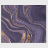 Abstrakter violetter Marmor mit Gold Geschenkpapier (Flach)