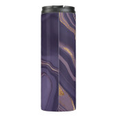 Abstrakter violetter Marmor mit Gold Thermosbecher (Rückseite)