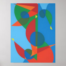 Abstrakter Violinschlüssel Blau Harmony Druck