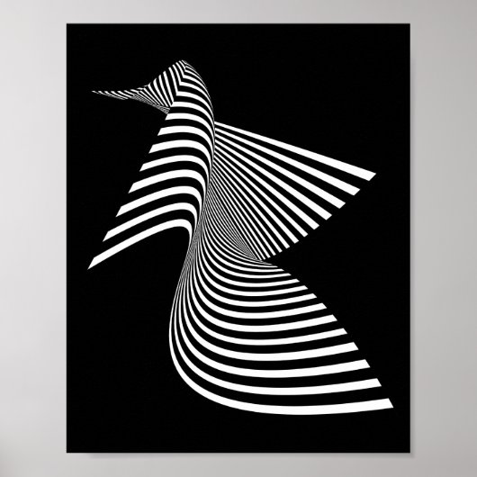 Abstrakter Vogel — Optische Kunst Poster (Vorne)