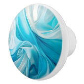 Abstrakter, von Stoff Inspiriert Blauer Keramik Kn Keramikknauf (Rechts)