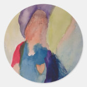 Abstrakter Wächter Angel Round Aufkleber (Vorderseite)