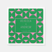 Abstrakter Wald Mitte Mitte grün und rosa Serviette (Vorderseite)