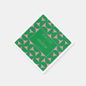 Abstrakter Wald Mitte Mitte grün und rosa Serviette (Ecke)