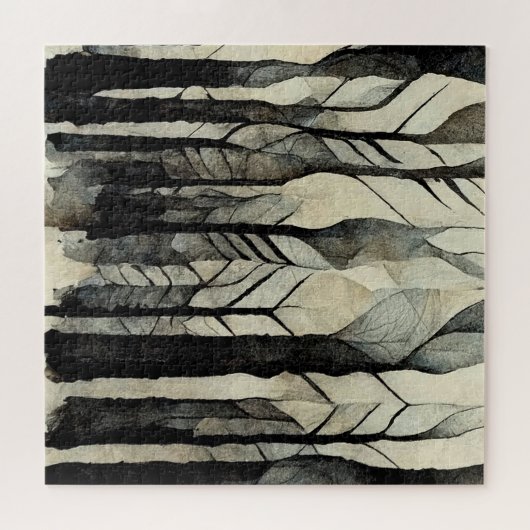 Abstrakter Wald Schwieriger Platz Puzzle (Horizontal)