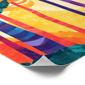 Abstrakter Wald Sonnenuntergang Plakatwand Kunst, Poster (Ecke)