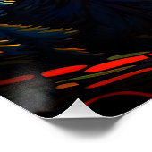 Abstrakter Waldbaum Sonnenuntergang Landschaft Poster (Ecke)