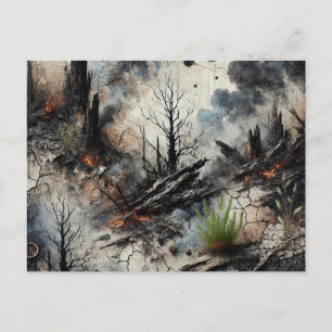 Abstrakter Waldweg Postkarte