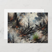 Abstrakter Waldweg Postkarte (Vorne/Hinten)