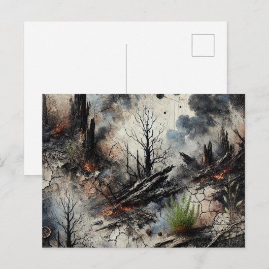 Abstrakter Waldweg Postkarte (Vorne/Hinten)