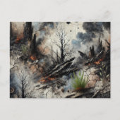 Abstrakter Waldweg Postkarte (Vorderseite)