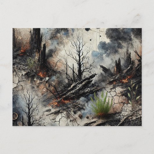 Abstrakter Waldweg Postkarte (Vorderseite)