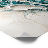 Abstrakter Wandkunstposter mit Teal-Geode Poster (Ecke)