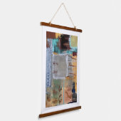 Abstrakter Wandteppich Mit Holzrahmen (Gewinkelt)