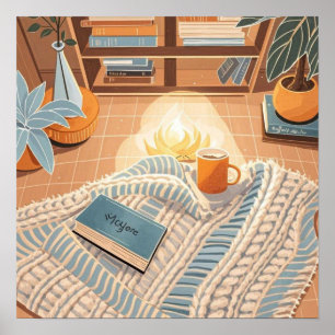 Abstrakter warmer gemütlicher Boho-Stil Poster